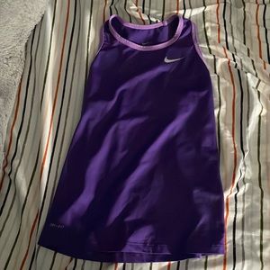 kids large nike pro, dark and light purple